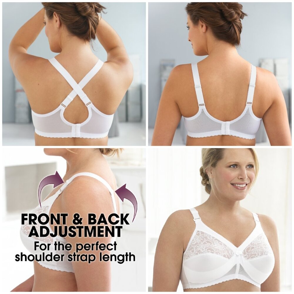 Glamorise 48C MAGIC LIFT Bra (CONVERTIBLE-STRAPS) Wireless SMOOTH-STRETCH White
